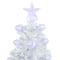 3ft. Fiber Optic Color Changing White Artificial Christmas Tree with Iridescent Ball Ornaments & Star
